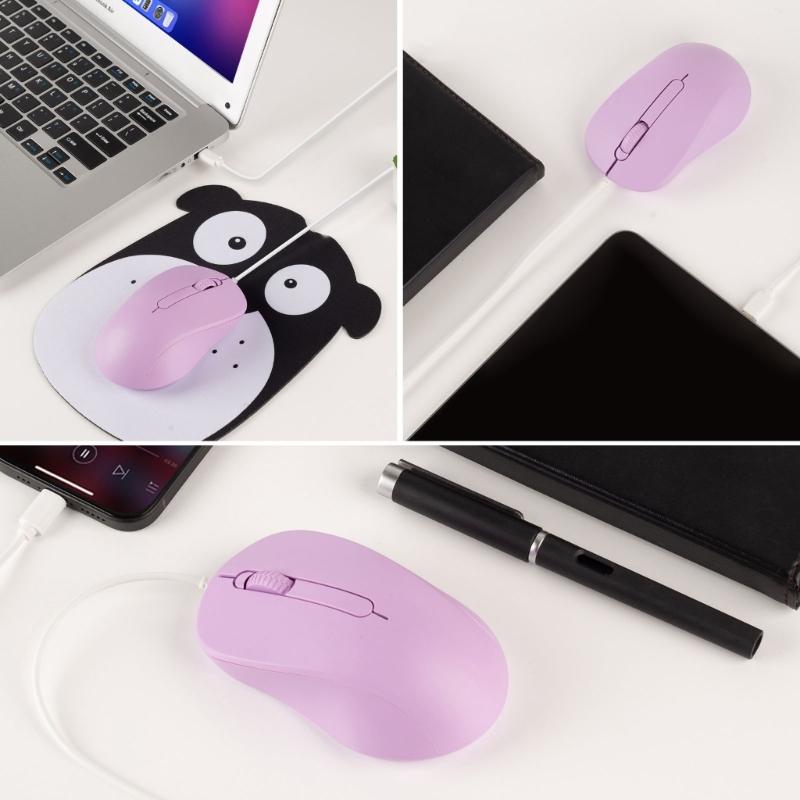 Ergonomic Type C Mouse 3 Button 1000DPI USB C Mice Adjustable Sensitivity for Win PC, Laptop and More Type C Devices