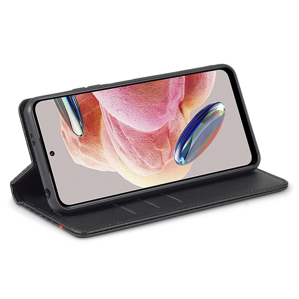 LC.IMEEKE Для Xiaomi Redmi Note 12 4G Кожаный чехол для телефона Текстура углеродного волокна Чехол-кошелек для телефона с подставкой