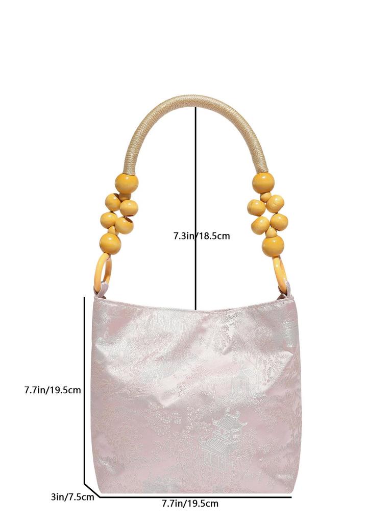 Осень 2025 Вышитая женская сумка-тоут под мышкой: Универсальный повседневный стиль ведра на плечо