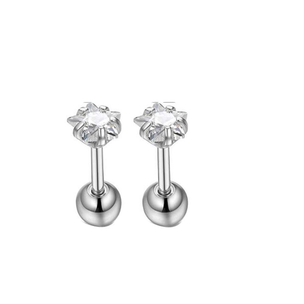 Stainless Steel Lip, Zircon Ear, and Ear Bone Studs - Trendy Piercing Jewelry
