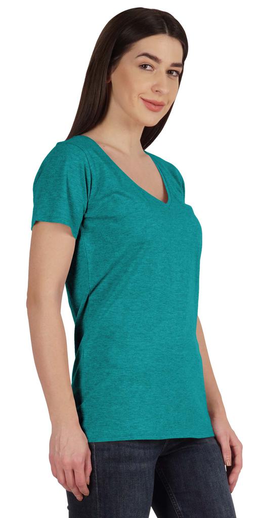 Inkmeso V Neck Basic Tee Classic Fit Short Sleeves Tshirt For Women Summer Cotton Tops
