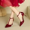 811-8 One-word with Hollow Bag Head High Heels Women's Summer New Sexy Pointed Thin Heel High Heel Sandals