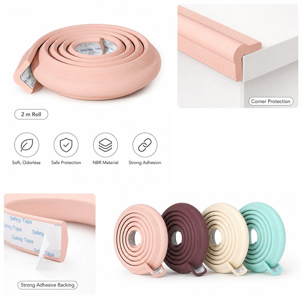 L Shaped Self Adhesive Child Bumper Strips NBR Corner Protector Strip Table Edge Protector