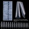 150pcs Coffin Shape Sandwich Nail Forms Natural Clear No-Trace Nail Art Tips Almond Shape Clear Extension Nail Tips