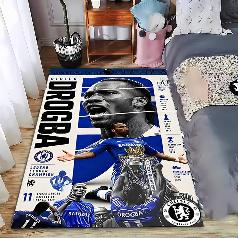 Didier Drogba 11 Chelsea Champion Floor Mat Area Rug for Football Fans Bedroom Wall Decor