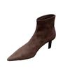 Pointed Toe Ankle Boots Women High Heels Suede Shoes Winter 2025 Trend Sexy Elegant Office Shoes Fashion Party Pumps Botas Mujer