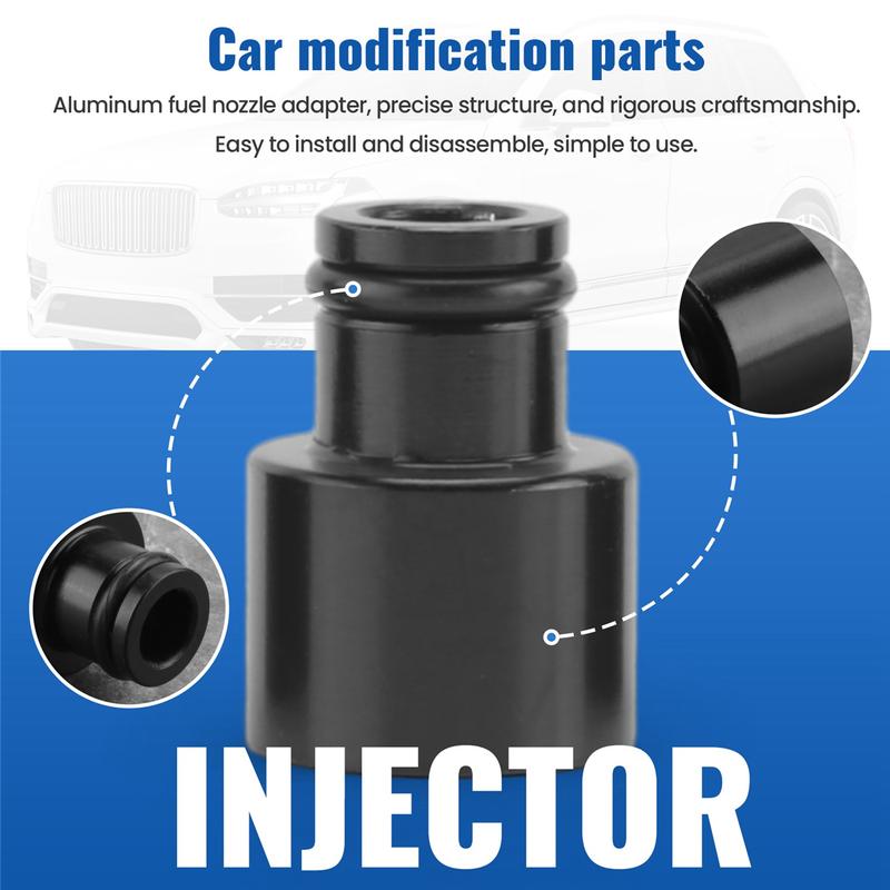 #561U Fuel Injector Adapters Hat Fuel Nozzle Spacers Extenders Car Top Cap Accessories for B16 B18 D16Z D16Y (black)