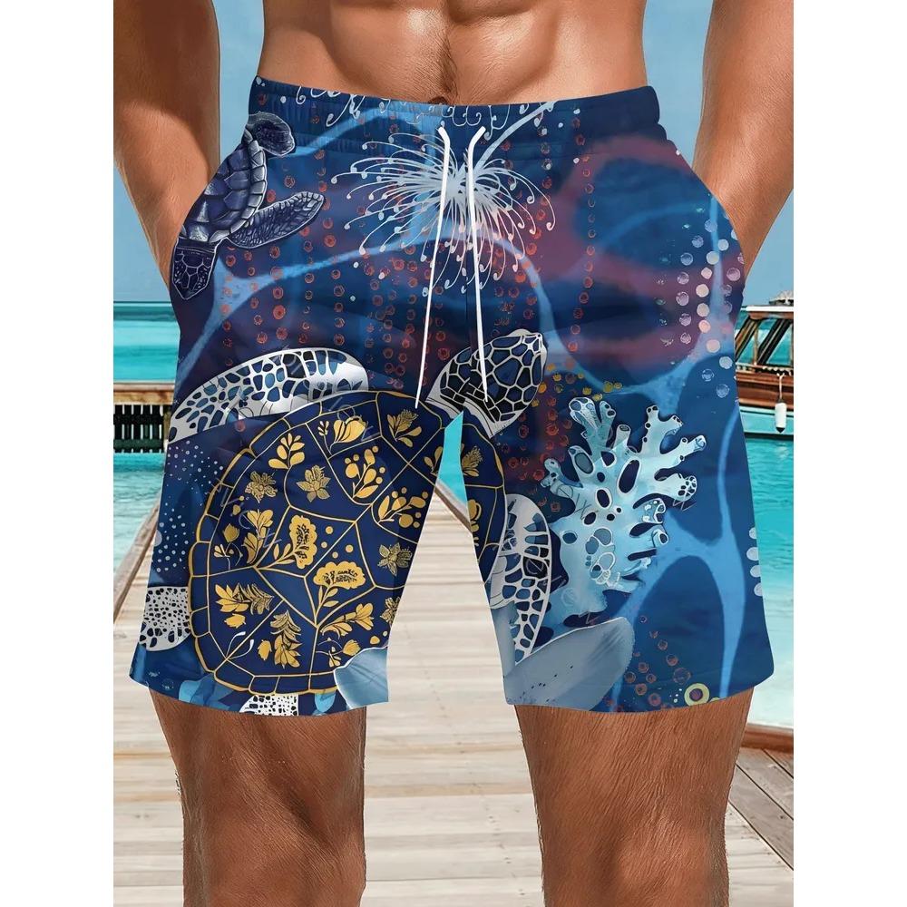 Men's Casual Shorts Outdoor Wear Creative Colorful Fish 3D Printed Shorts Loose Casual Plus Size Breathable Vacation Style Summer Versatile Shorts