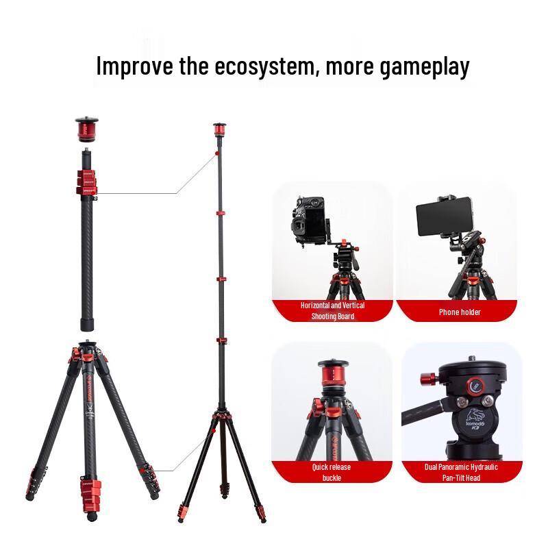 Yinji TC3B Carbon Fiber Professional Camera Tripod Kit