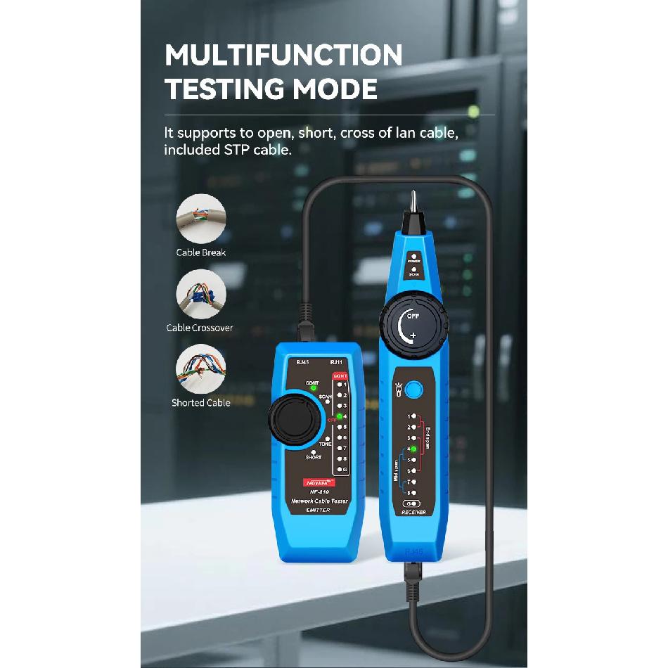 NOYAFA NF-810 Тестер сетевого кабеля RJ11 RJ45 Cat5 Cat6 Трассировщик проводов Поиск линий LAN Диагностический инструмент для телефонных и LAN кабелей