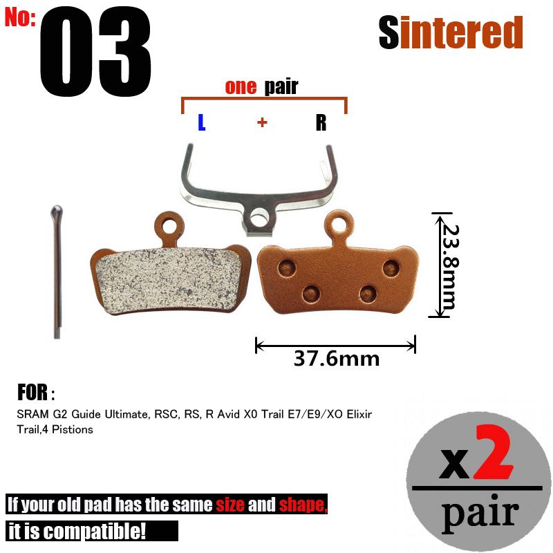 DELT 2 Pair Sintered Bicycle Disc Brake Pads Hydraulic Cycling MTB Bike For SRAM AVID SHIMANO FORMULA MAGURA HAYES Hope Part