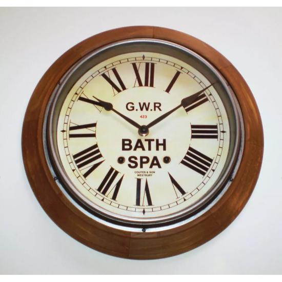 Great Western Railway GWR Victorian Style Wooden Clock, Bath Spa Station Clock,Wall Clock