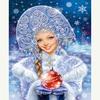 Cross Stitch Kit DIY Diamond Embroidery Girl In the Snow Full Round Diamond Painting Mosaic Home Decor