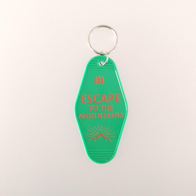 Vintage Acrylic Motel Room Keychain: Retro & Durable Design