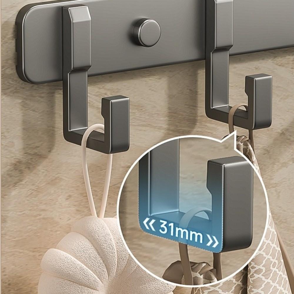 No Drill Wall Hook Rack Multi-Hook Metal Towel Hanger Practical Towel Hanger Hook Bathroom