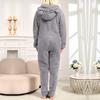 Комбинезоны-худи для женщин  Флисовый комбинезон  Теплая пижама  Ромпер для сна  На молнии с капюшоном
