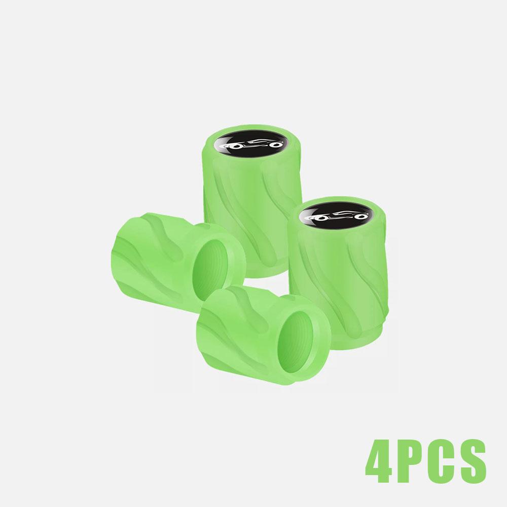 4X Универсальный светящийся колпачок вентиля автомобиля Автомобильная шина с логотипом Крышка вентиля Противопыльный чехол Подходит для автомобилей Мотоциклов Велосипедов