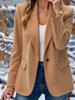 Autumn Long Sleeved Solid Color Cardigan, Small Suit Jacket for Women