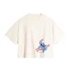 Li Ning X Disney Collaboration Stitch Series Round Neck Pullover Casual Knit Sports Short Sleeve Drop Shoulder T-Shirt Women Tops Off-White ATSU162-5