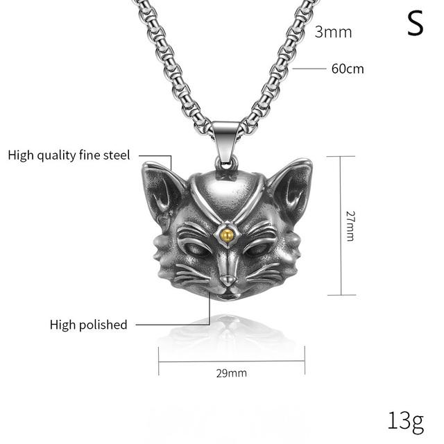Cat Head Necklace For Men Stainless Steel Men Necklace Simple Animal Jewelry Korean Style Jewelry Cosplay Accessorycool Stuff
