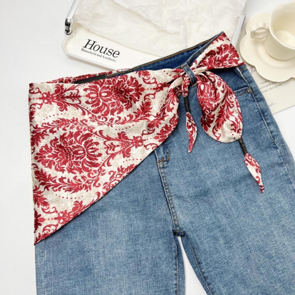 Versatile Accessory Waist Triangle Scarf Belt Literary Style Shirt Extender Jeans Waist