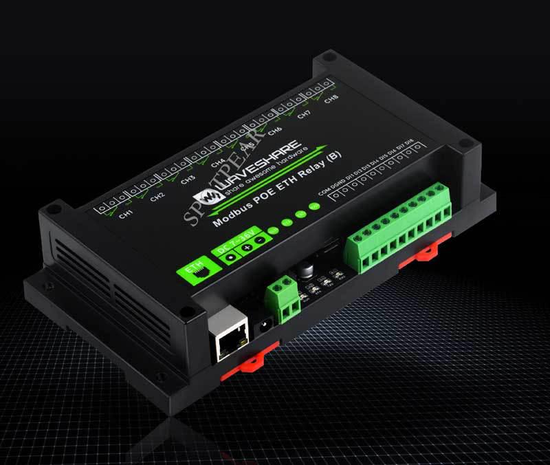 Industrial Ethernet Relay: 8-Way PoE Power Supply, Modbus RTU/TCP IoT Module