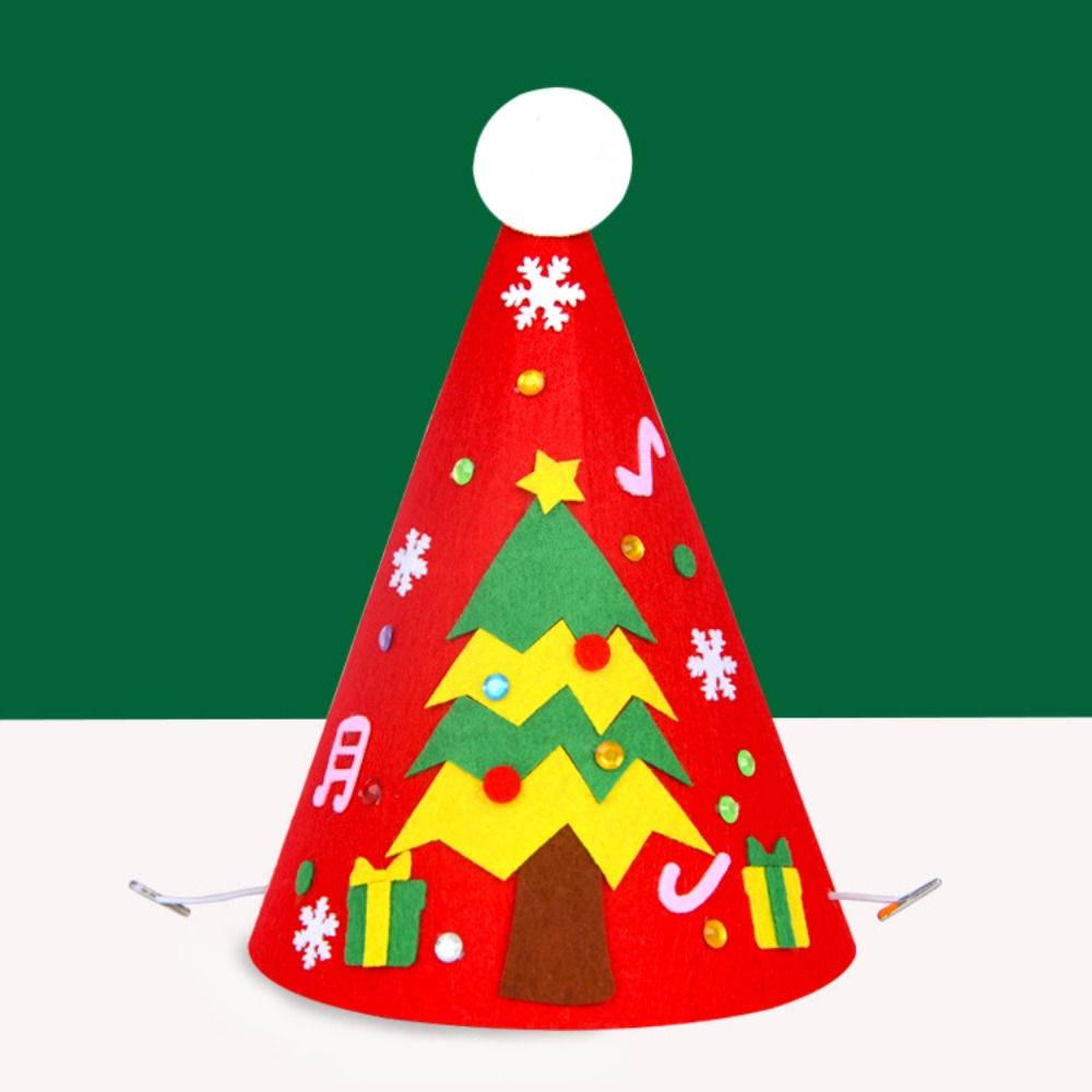 Christmas DIY Felt Christmas Hat Material Pack Cartoon Pointed Hat Merry Christmas Hat  Families