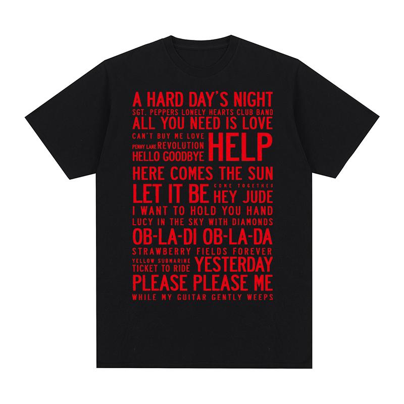 Hey Jude Some of Songs Vintage Tshirt Rock Band Cotton Men T shirt New TEE TSHIRT Womens tops