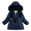 Girls Padded Winter Jackets Children Thickened Down Coats  New Hooded Cotton Clothing Kids Fashion Fur Collar Parkas