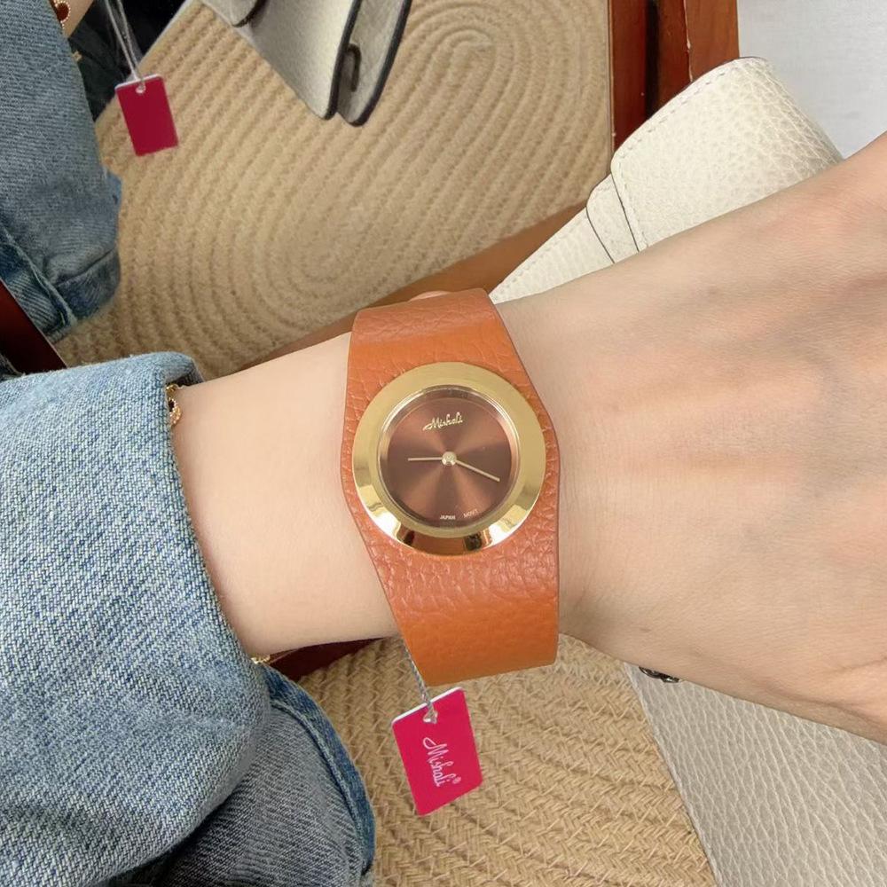 Ancora Personalized Large Dial Fashion Leather Watch Simple High-end Women's Watch
