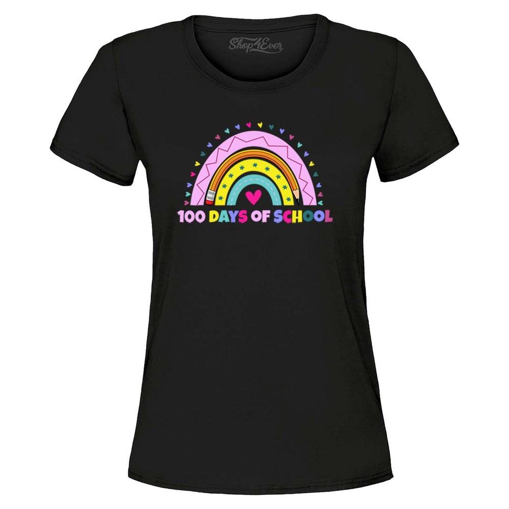 Женская футболка «100 дней школы» Радуга 100Rainbow Shirts