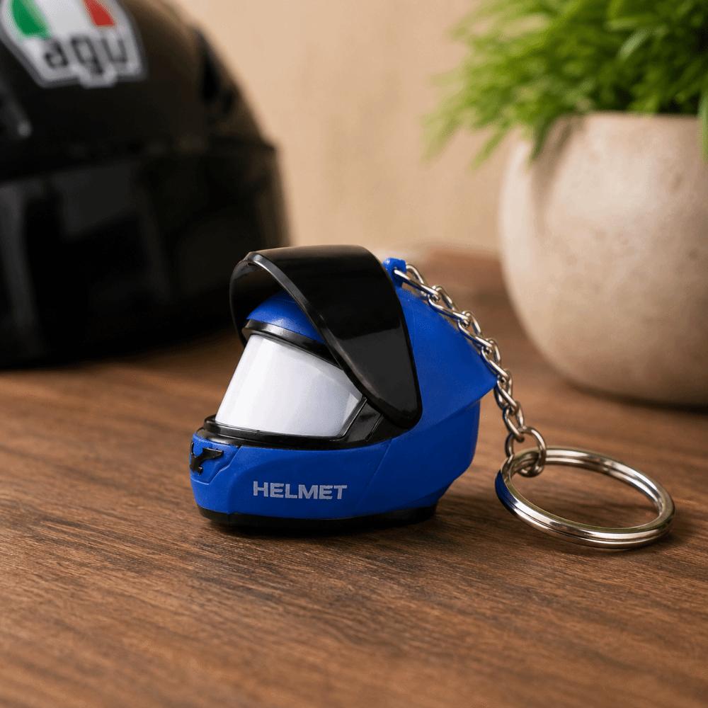 3D Helmet Keyring Light LED Creative Bag Key Pendant Luminous Motorcycle Helmet Keychain Bikers