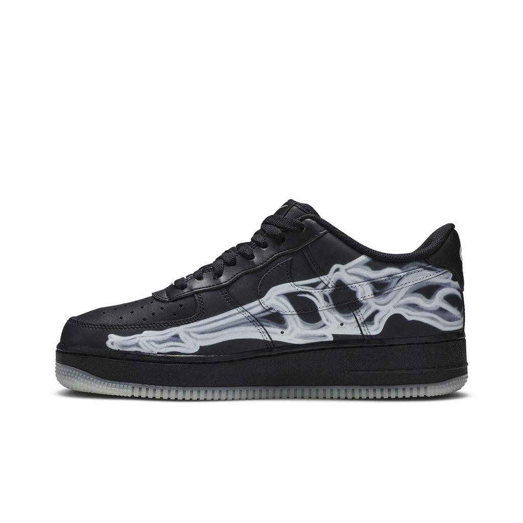 Nike Air Force 1 '07 QS 'Черный Скелет' (унисекс) Черные / Черные / Черные Скейтбордические кроссовки BQ7541 001