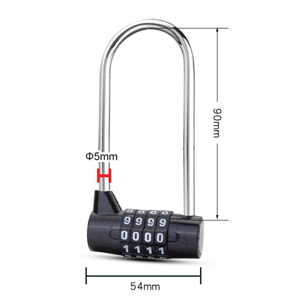 Suitcase Travel Password Padlock Lengthened Shackle Lock 4 Digit Combination Lock Gym Door Lock