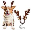 Рога оленя для питомца, регулируемая повязка на голову, повязка для волос в виде оленя сика, рождественская повязка на голову с оленьими рогами и пятнистыми ушами для собак, праздничные аксессуары для нарядной фотосессии
