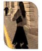 Black High-Waisted Knit A-Line Fishtail Skirt, Hip-Hugging Mid-Length Design for Spring 2025 and Autumn/Winter Women's Fashion.