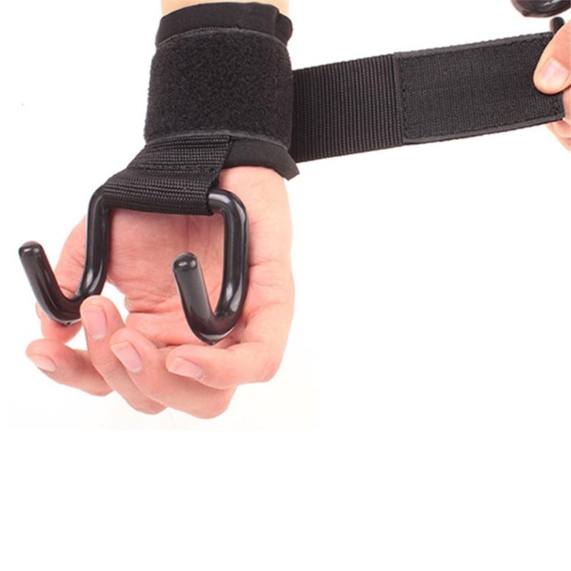 Weight Lifting Hook Grips With Wrist Wraps Heavy Duty Weightlifting Hook with Padded Handle Workout Strap Easy to Use