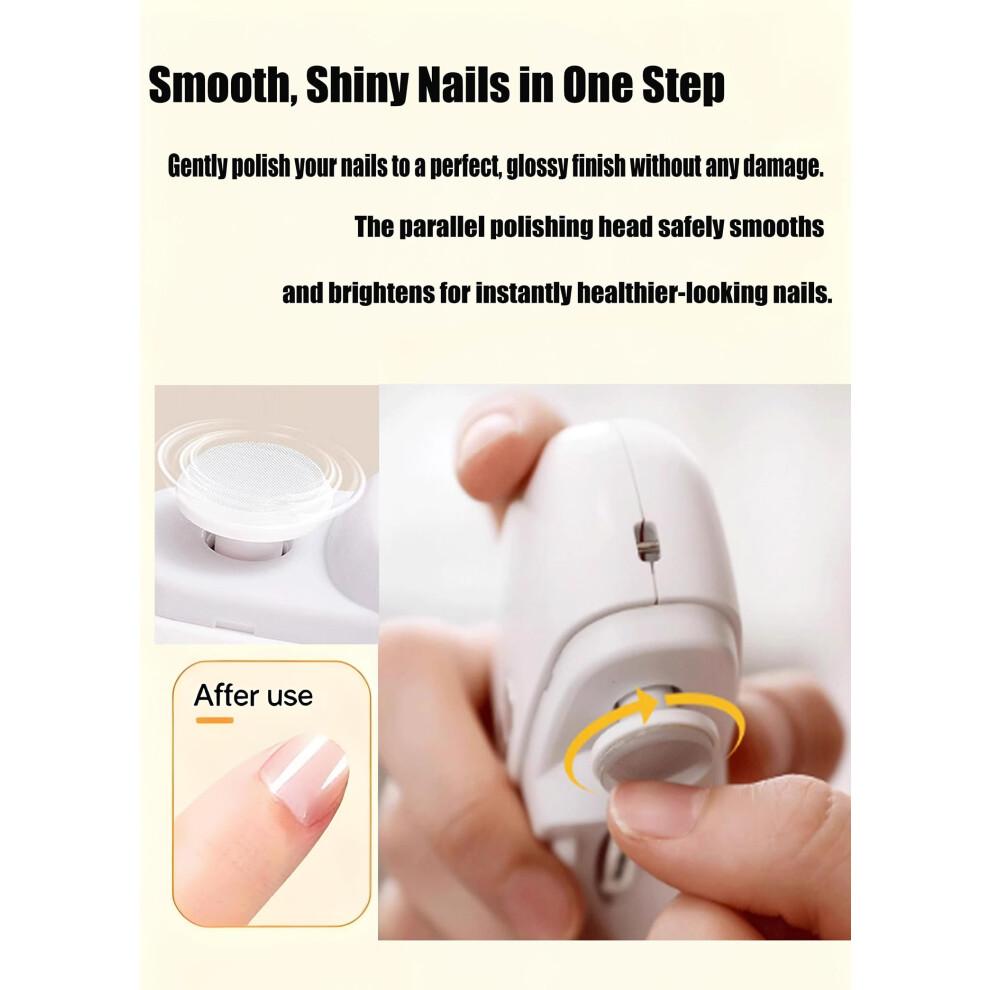 Electric Nail Clipper for Seniors with LED Light, Automatic Toenail Trimmer and Grinder Pink