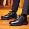 Новые зимние теплые ботинки мужские туфли верхний слой коровьей кожи повседневные кожаные ботинки плюшевые шерстяные интегрированные мужские кожаные ботинки Botas Hombre