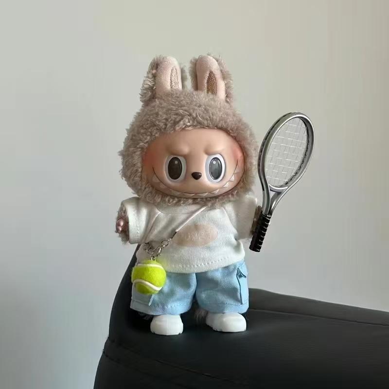 Летняя футболка-карго Labubu 15/17 см, спортивные костюмы для тенниса, одежда Labubu V1 V2, милые аксессуары для кукол, одежда для самостоятельного изготовления.