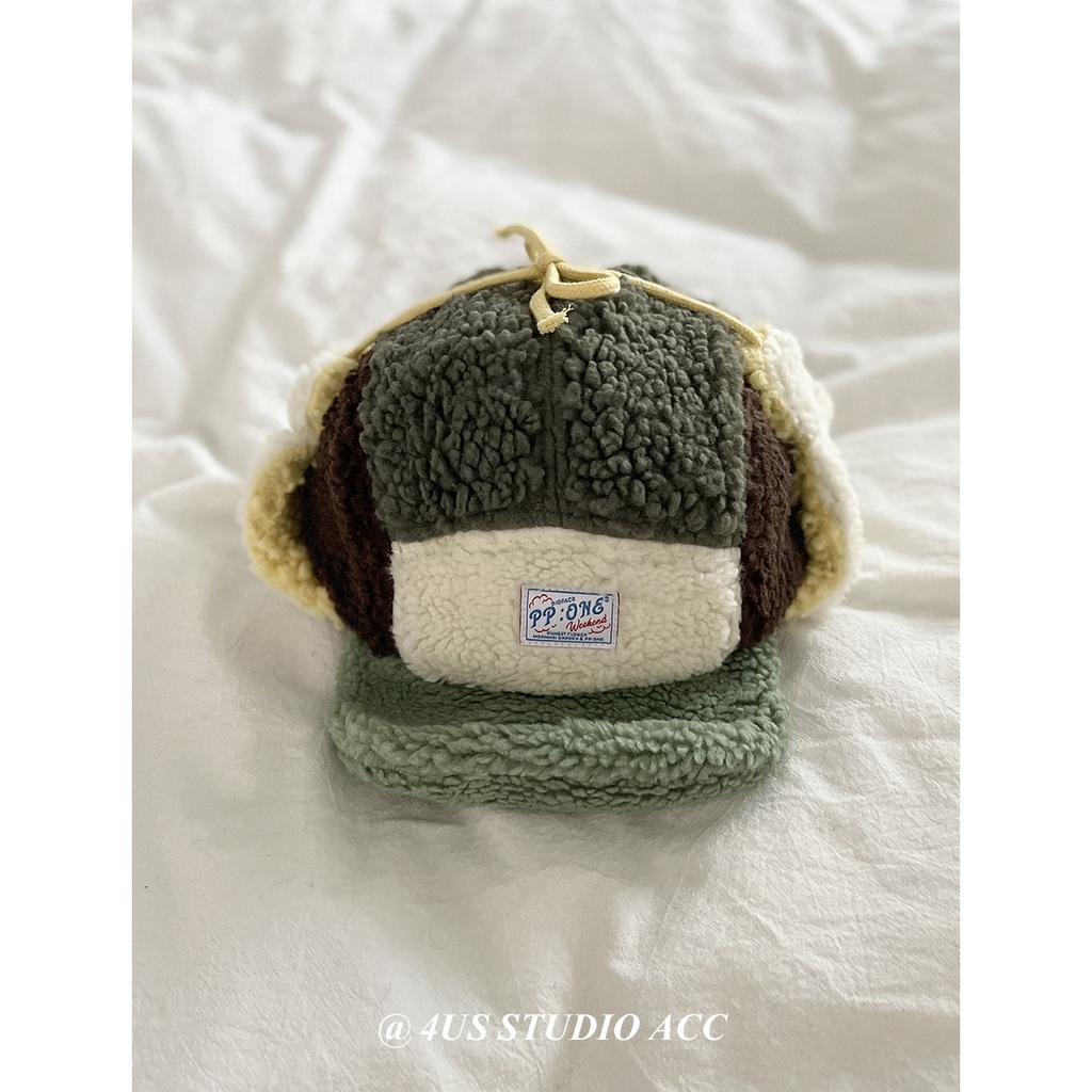 Милая шапка-ушанка из ягнячьего бархата в сочетании цветов для мужчин и женщин, для катания на лыжах и верховой езды на открытом воздухе, осенне-зимняя, утолщенная, теплая, шапка-авиатор, модная