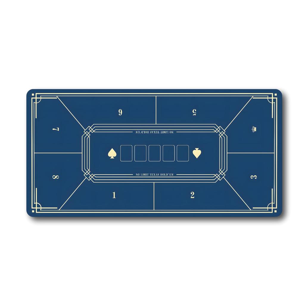 ENN LLC Poker Mat for 8 Rubber Table 40x80cm Players, Mat, (Blue)