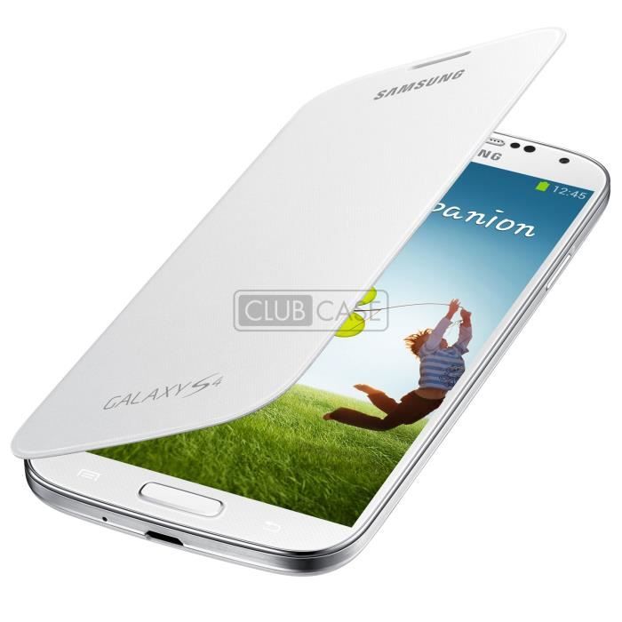 Samsung etui rabat pour samsung galaxy s4 blanc