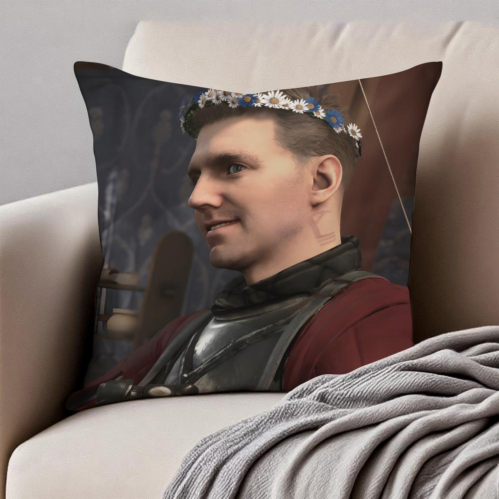 Historical Game KKingdom Come Deliveranc Cushion Cover Pillowcase Antidustmite Invisible Zipper Short Plush Sofa Cushion