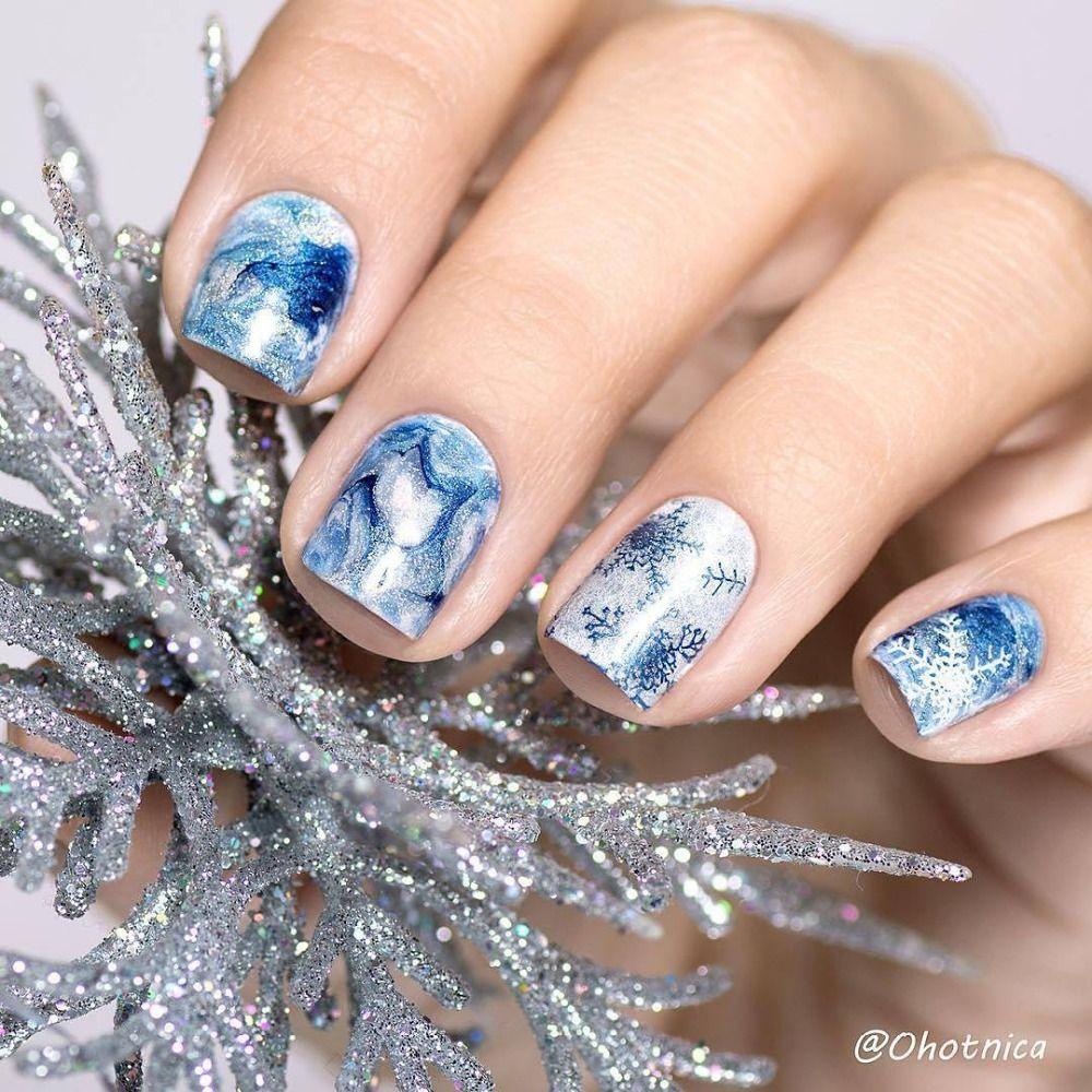 New Snow Flake Flower Elk Stainless Steel Image Stencil Christmas Stamping Plates Nail Art Template