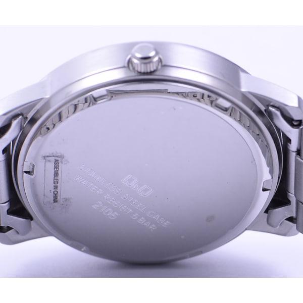 Citizen Мужская W474-204 ( Часы Q&Q Модель из нержавеющей стали) Круглые часы из серебристой нержавеющей стали, аналоговые