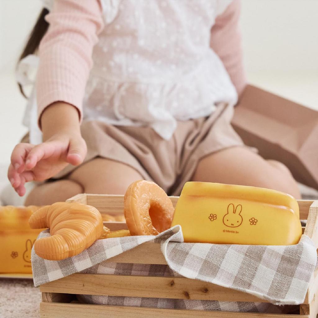 [Official EC Exclusive] Ides Miffy Freshly Baked Bakery Bakery Wagon | 10 Loaves of Bread | Pretend Play Cart, Indoor Use, Ages 2-6, Gift