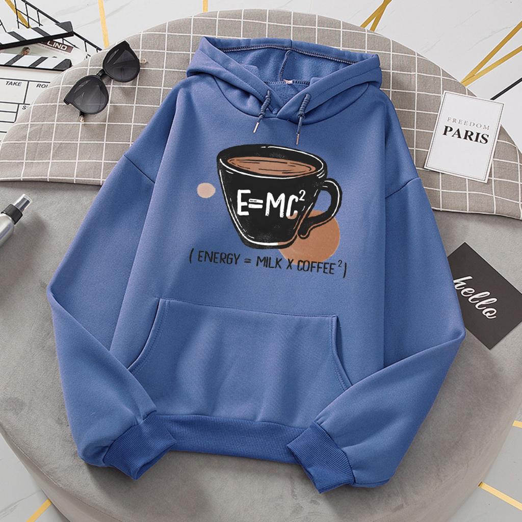 Худи Emc Energy Milk Coffee Женские Удобные Теплые Толстовки Модные Повседневные Подходящие ко всему Худи Спортивные