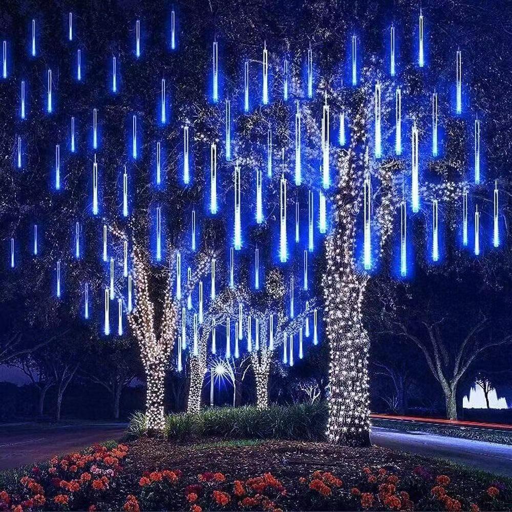 Solar-Powered LED Meteor Shower Lights: Waterproof, Colorful String Lights for Outdoor Decoration, Perfect for Festivals and Christmas Trees.