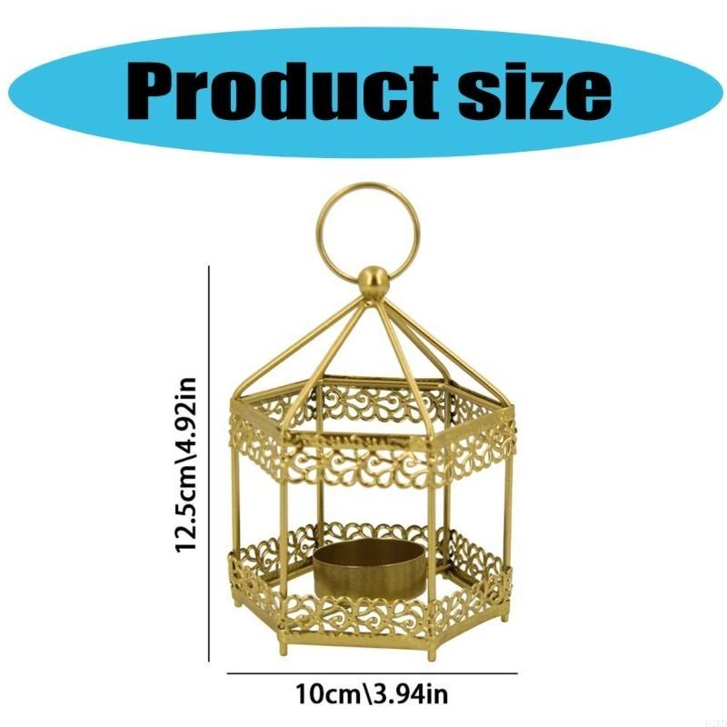 62KD Шестигранный металлический подсвечник из кованого железа с прорезями, подвесные фонари